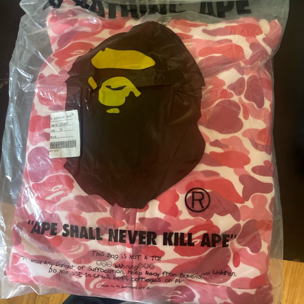 Bape Pink and White Camo Hoodie